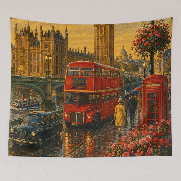 Item preview, Retro London Travel poster designed and sold by FloramoonArt.