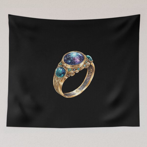 Aperçu de l'œuvre Bague exquise en pierre précieuse ornée d'étoiles créée et vendue par Fillthegoat.