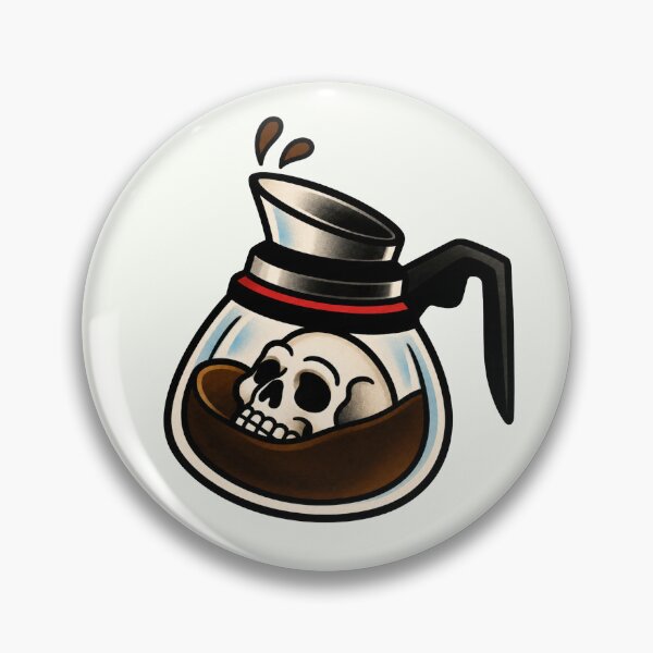 Item preview, Skull in Coffee Pot – Traditional Coffee Tattoo Design designed and sold by Scandi-Design.