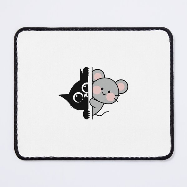 Item preview, Black cat and cute curious mouse designed and sold by LoreGaleano.