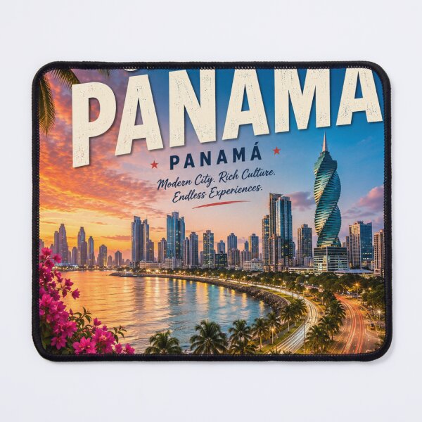 Item preview, Visit Panama City Panama Travel Poster – Tropical Skyline & Sunset designed and sold by ElartedeNoel.