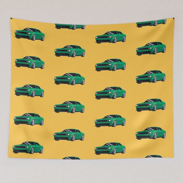 Item preview, Green Muscle Car Cartoon Illustration designed and sold by jeansauvage.