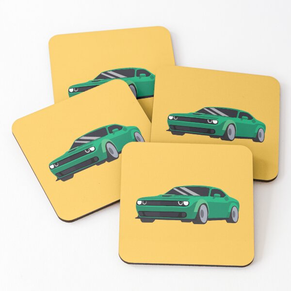 Item preview, Green Muscle Car Cartoon Illustration designed and sold by jeansauvage.
