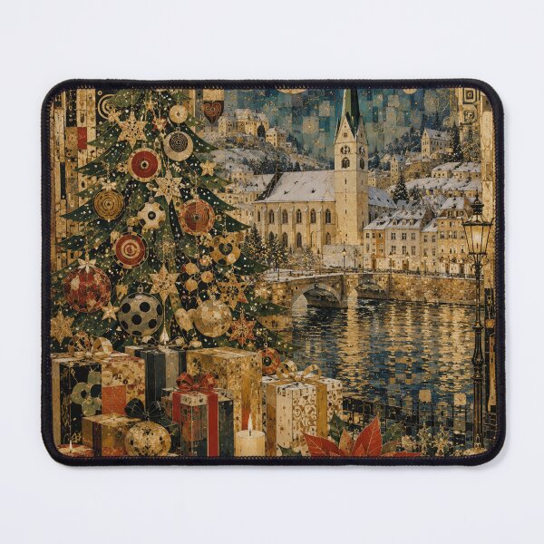 Item preview, Golden Winter Christmas — Alpine Village Mosaic Holiday designed and sold by TeikunShop.