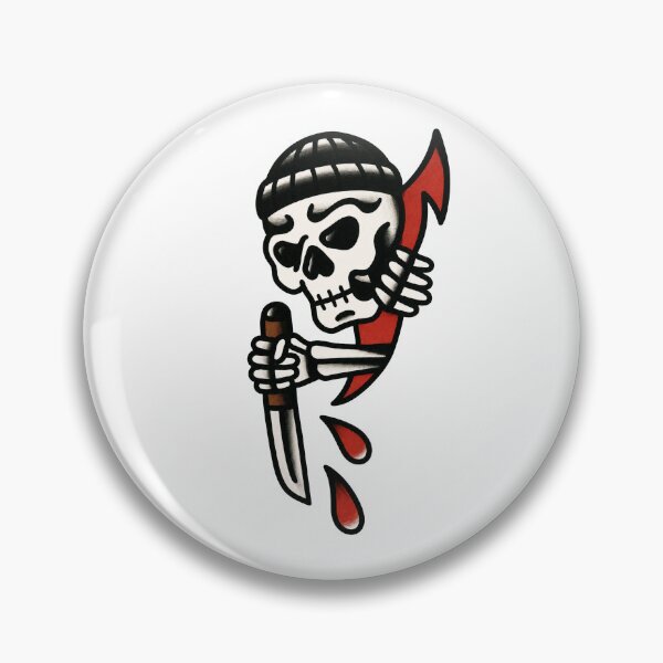 Item preview, Esqueleto con cuchillo – Diseño de tatuaje tradicional designed and sold by Scandi-Design.
