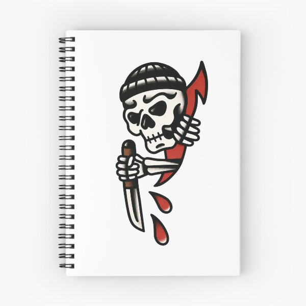 Item preview, Skeleton with Knife – Traditional Tattoo Design designed and sold by Scandi-Design.