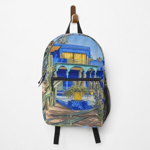 Item preview, Majorelle Blue House and Cactus Garden – Moroccan Botanical Illustration designed and sold by wiwiart.