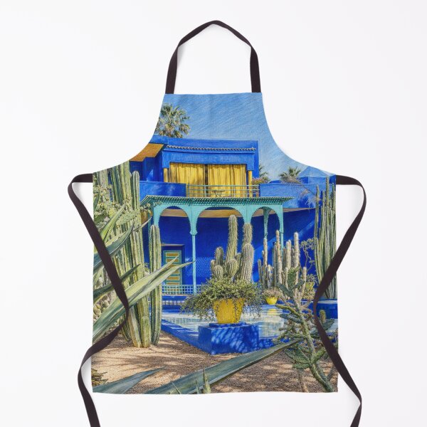 Item preview, Majorelle Blue House and Cactus Garden – Moroccan Botanical Illustration designed and sold by wiwiart.