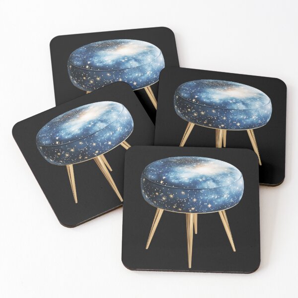 Item preview, Galactic-Themed Stool with Golden Legs designed and sold by Fillthegoat.