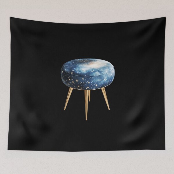 Item preview, Galactic-Themed Stool with Golden Legs designed and sold by Fillthegoat.