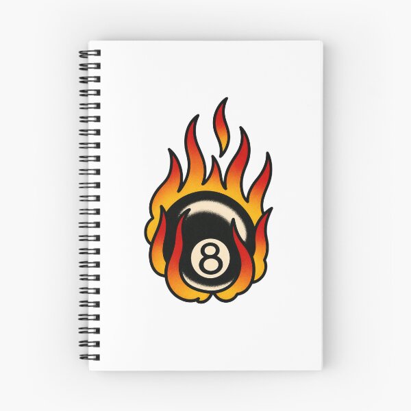 Item preview, Flaming 8 Ball – Traditional Tattoo Design designed and sold by Scandi-Design.