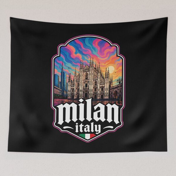 Item preview, Milan Italy Europe Trippy Art designed and sold by TomFrontierArt.