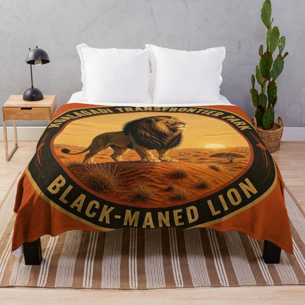 Item preview, Kgalagadi Black‑Maned Lion Badge – Kalahari Wildlife Series designed and sold by The Digital Compass.