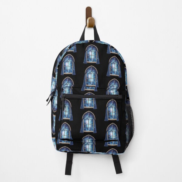 Item preview, Starlit Window with Blue Curtains designed and sold by Fillthegoat.