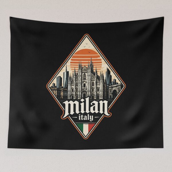 Aperçu de l'œuvre Milan, Italie, Voyage rétro vintage créée et vendue par TomFrontierArt.