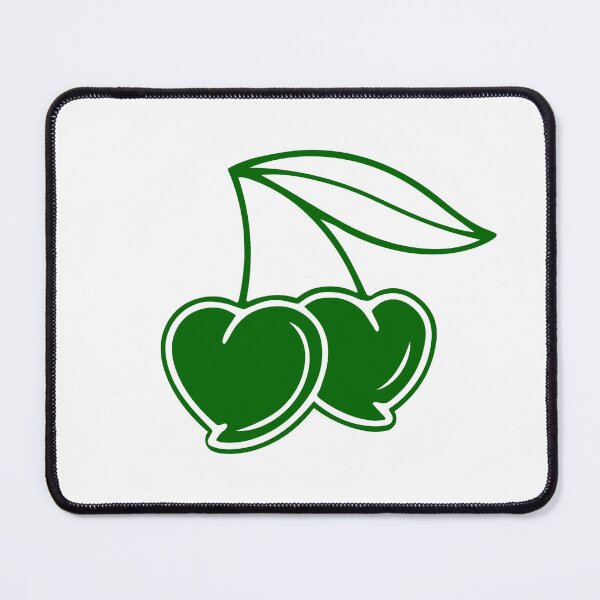 Item preview, Dark Green Heart Cherry Pair Design designed and sold by pattern-archive.