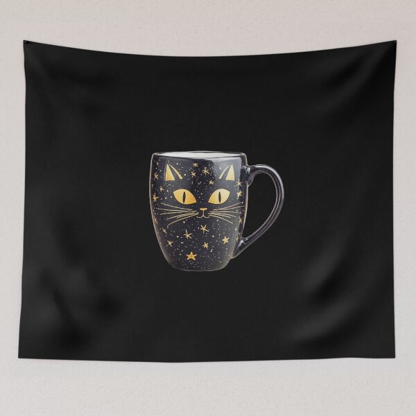 Artikelvorschau, Tasse mit schwarzer Katze entworfen und verkauft von Fillthegoat.