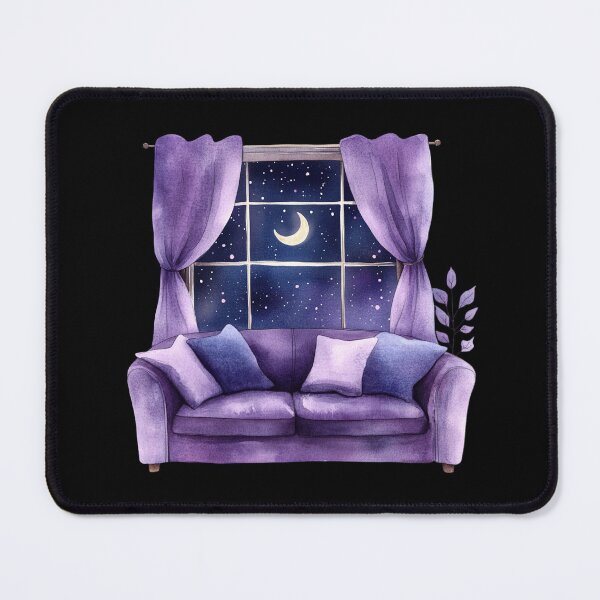 Item preview, Cozy Lavender Living Room at Night designed and sold by Fillthegoat.