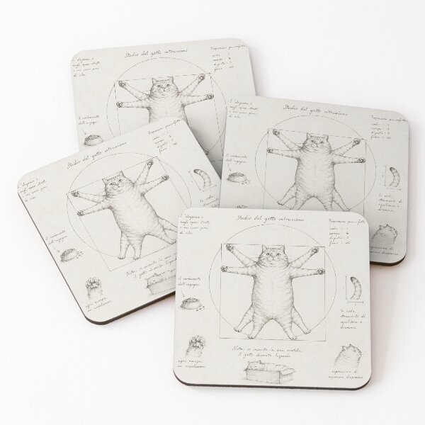Item preview, Vitruvian Cat Funny Renaissance Sketch designed and sold by Owcomm.