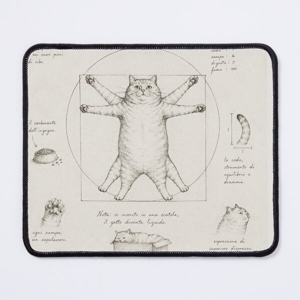 Item preview, Vitruvian Cat Funny Renaissance Sketch designed and sold by Owcomm.