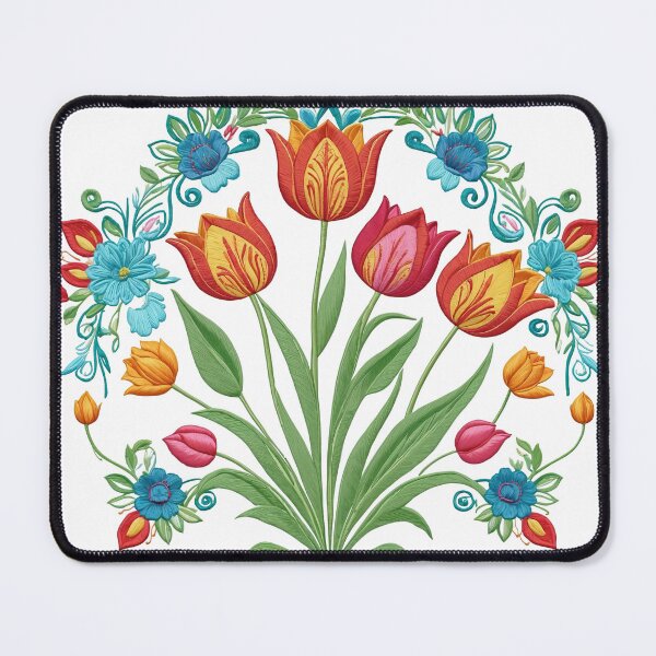 Item preview, Tulip Folk Embroidery Mandala Clipart Collection 23 designed and sold by PlayPlearnZone.