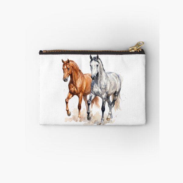 Item preview, Chestnut and Grey Horses Watercolor designed and sold by Rutvain.