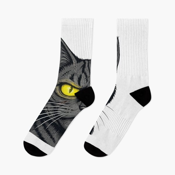 Item preview, MEAN Horror Tabby Cat - Glowing Yellow Eyes - Halloween  designed and sold by CMWorkshop.