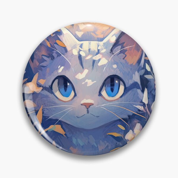 Item preview, blue white cat in the bush designed and sold by MakeLifeFun.