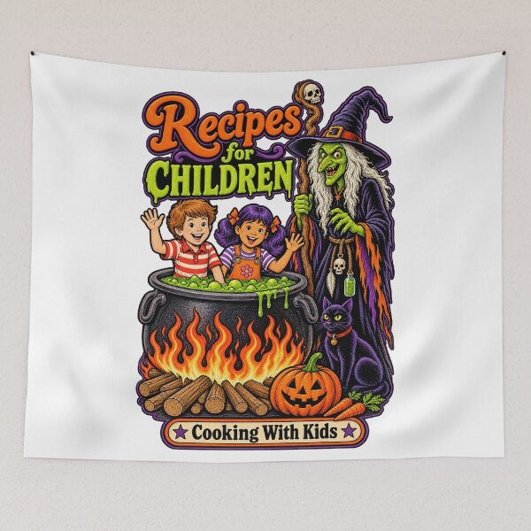 Item preview, Retro Witch Recipes For Children Funny Halloween Dark Humor designed and sold by WolfmanProphecy.