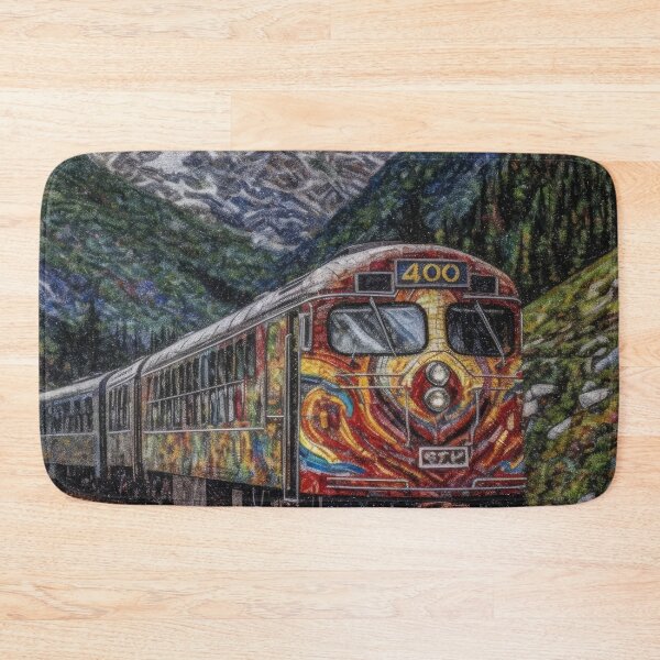 Item preview, Colorful train climbing the snowy Alps designed and sold by MakeLifeFun.