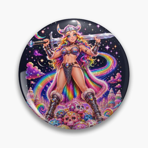 Item preview, Rainbow Valkyrie Candy Skull Warrior designed and sold by Victor Shadehorn.