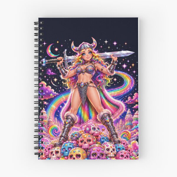 Item preview, Rainbow Valkyrie Candy Skull Warrior designed and sold by Victor Shadehorn.