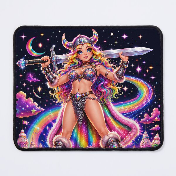 Item preview, Rainbow Valkyrie Candy Skull Warrior designed and sold by Victor Shadehorn.