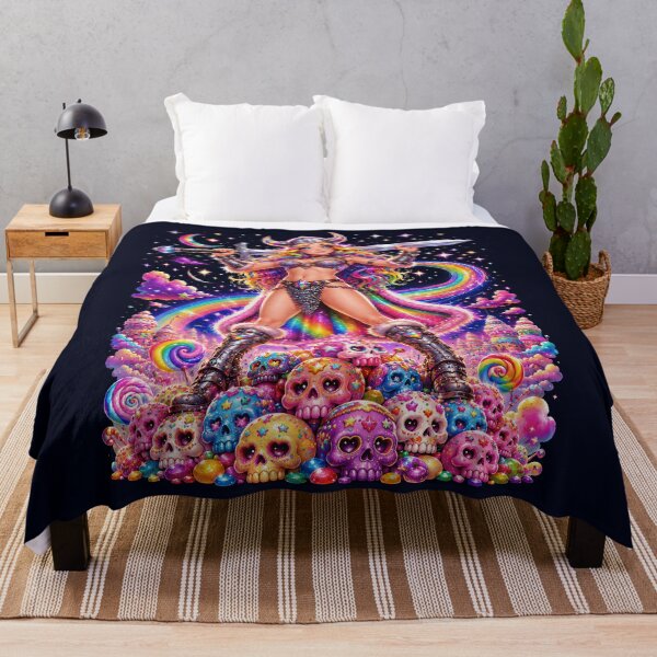 Item preview, Rainbow Valkyrie Candy Skull Warrior designed and sold by Victor Shadehorn.