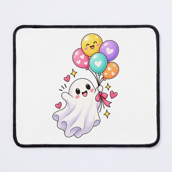 Item preview, Cute Ghost with Balloons designed and sold by BlackBoneArt.