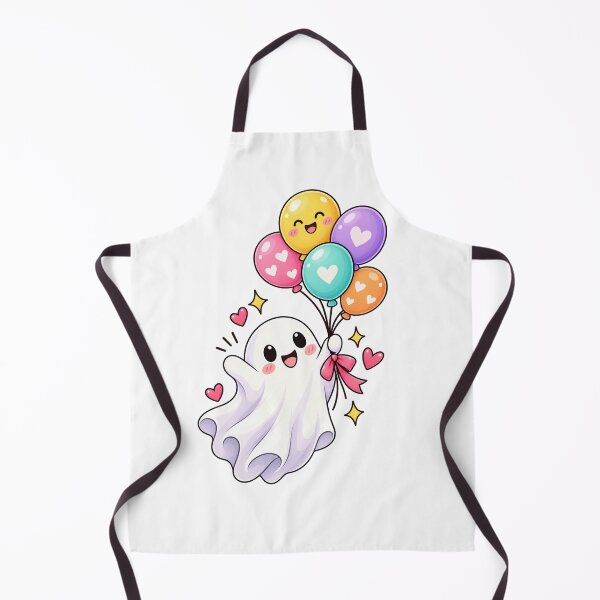 Item preview, Cute Ghost with Balloons designed and sold by BlackBoneArt.
