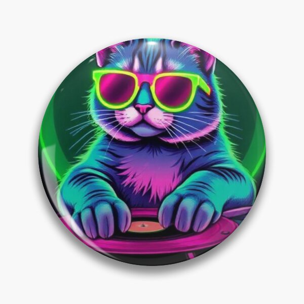 Item preview, DJ Synthwave Cat: Neon Nightclub Vibes designed and sold by ALEX SAN.