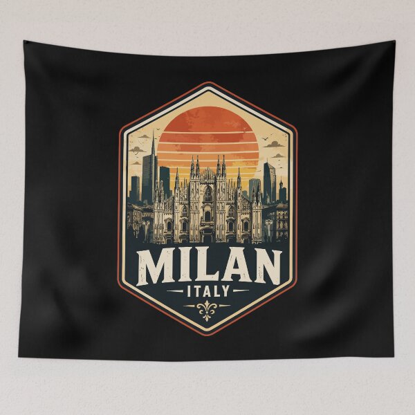 Aperçu de l'œuvre Milan Italie Europe Rétro créée et vendue par TomFrontierArt.