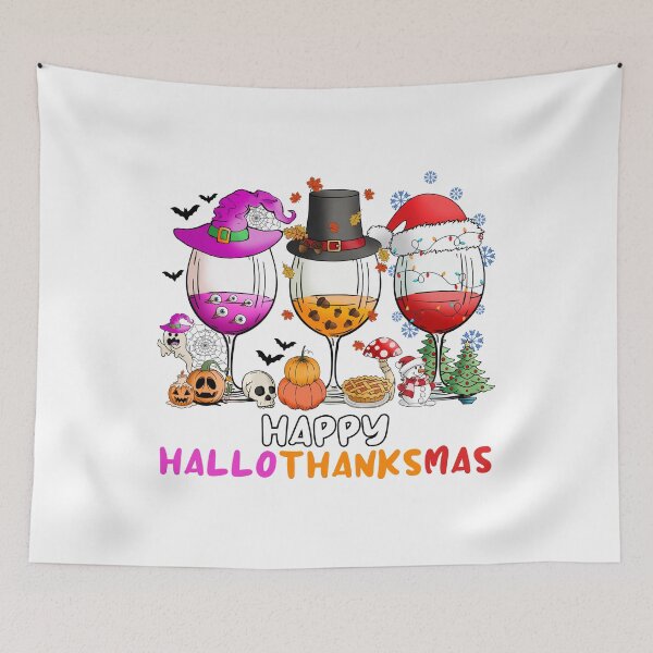 Item preview, Happy Hallothanksmas wine lover designed and sold by aponwao.
