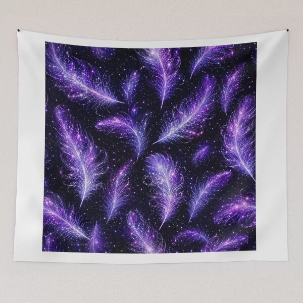 Item preview, Cosmic Purple Feathers Galaxy Starry Night Pattern designed and sold by Owcomm.