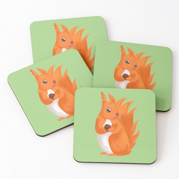 Item preview, cute red squirrel cartoon illustration designed and sold by clawinyourback.