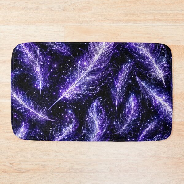 Item preview, Cosmic Purple Feathers Starry Night Pattern designed and sold by Owcomm.