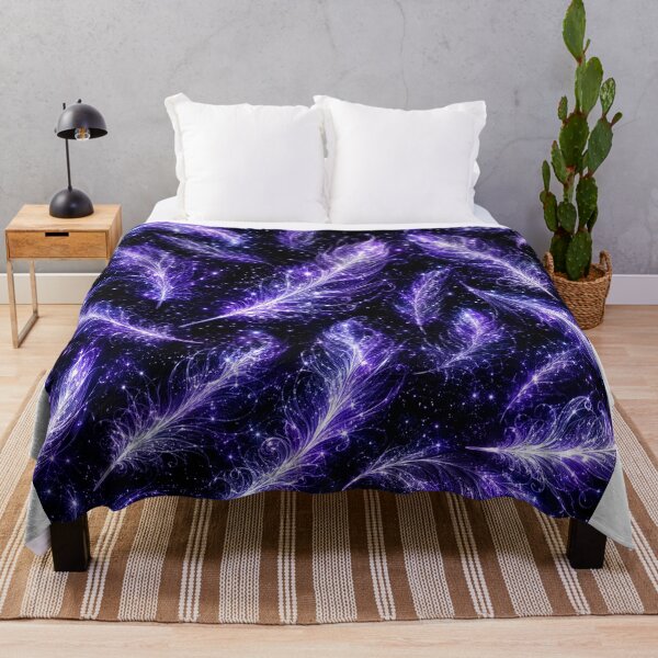 Item preview, Cosmic Purple Feathers Starry Night Pattern designed and sold by Owcomm.