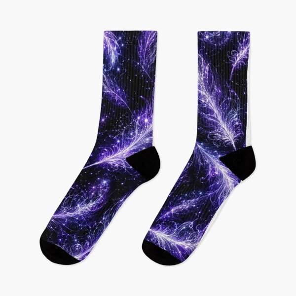 Item preview, Cosmic Purple Feathers Starry Night Pattern designed and sold by Owcomm.