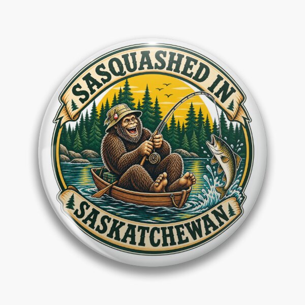 Item preview, Sasquatch squashed into a small boat fishing in Saskatchewan, Canada designed and sold by BigfeetLittlepaws.
