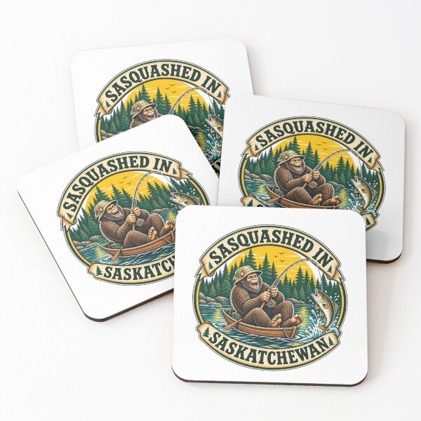 Item preview, Sasquatch squashed into a small boat fishing in Saskatchewan, Canada designed and sold by BigfeetLittlepaws.
