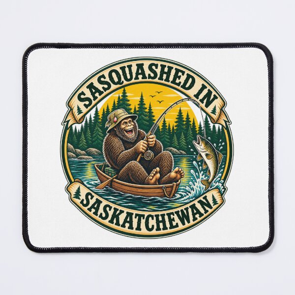 Item preview, Sasquatch squashed into a small boat fishing in Saskatchewan, Canada designed and sold by BritishDelights.