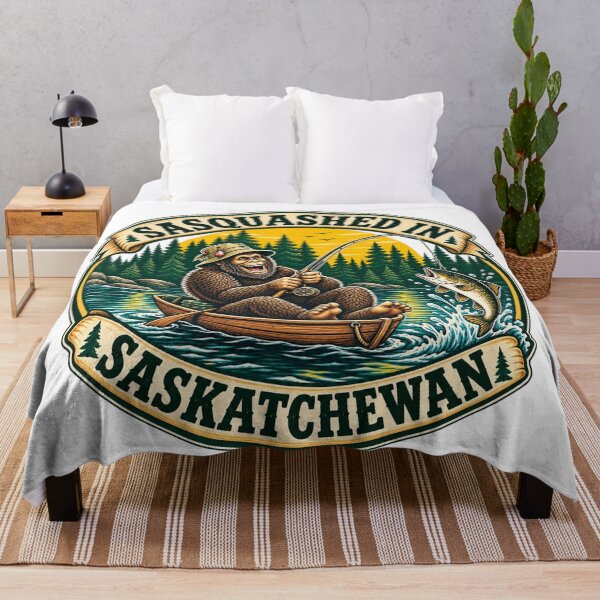 Item preview, Sasquatch squashed into a small boat fishing in Saskatchewan, Canada designed and sold by BritishDelights.