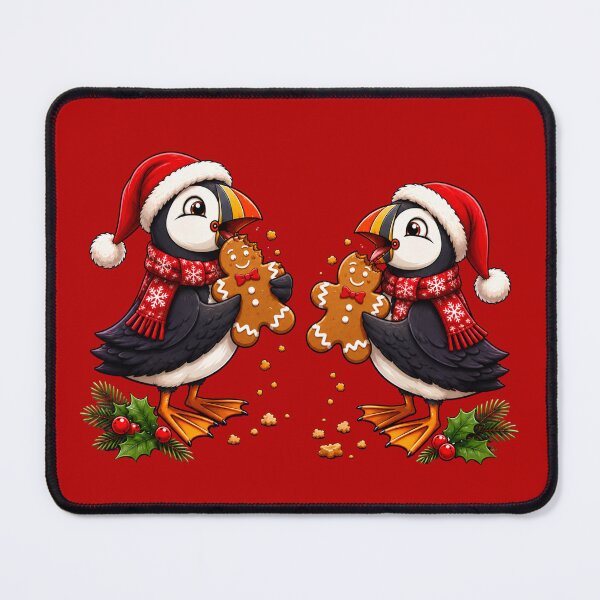 Item preview, Puffins eating Christmas cookies designed and sold by Konvero.