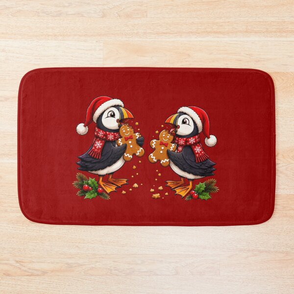 Item preview, Puffins eating Christmas cookies designed and sold by Konvero.